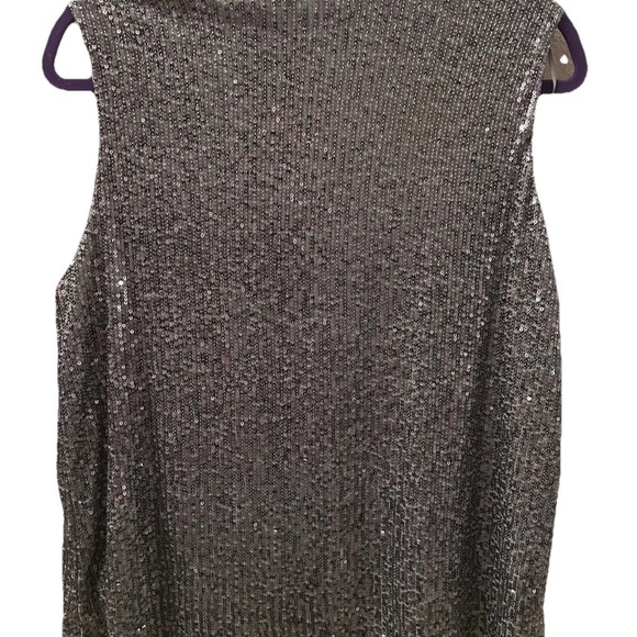 Ninety Clothing Co Black Sleeveless Top W/Silver Sparkle L Party/Festive NWT - Picture 2 of 6